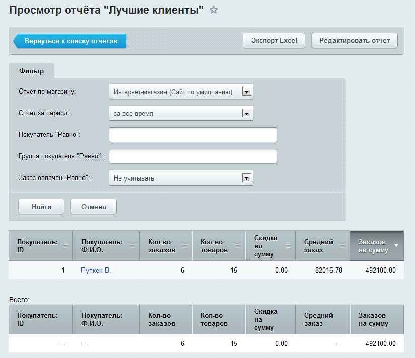 1с битрикс конструктор отчетов